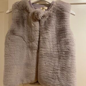 Peek Soft Faux Fur Vest in Light Gray